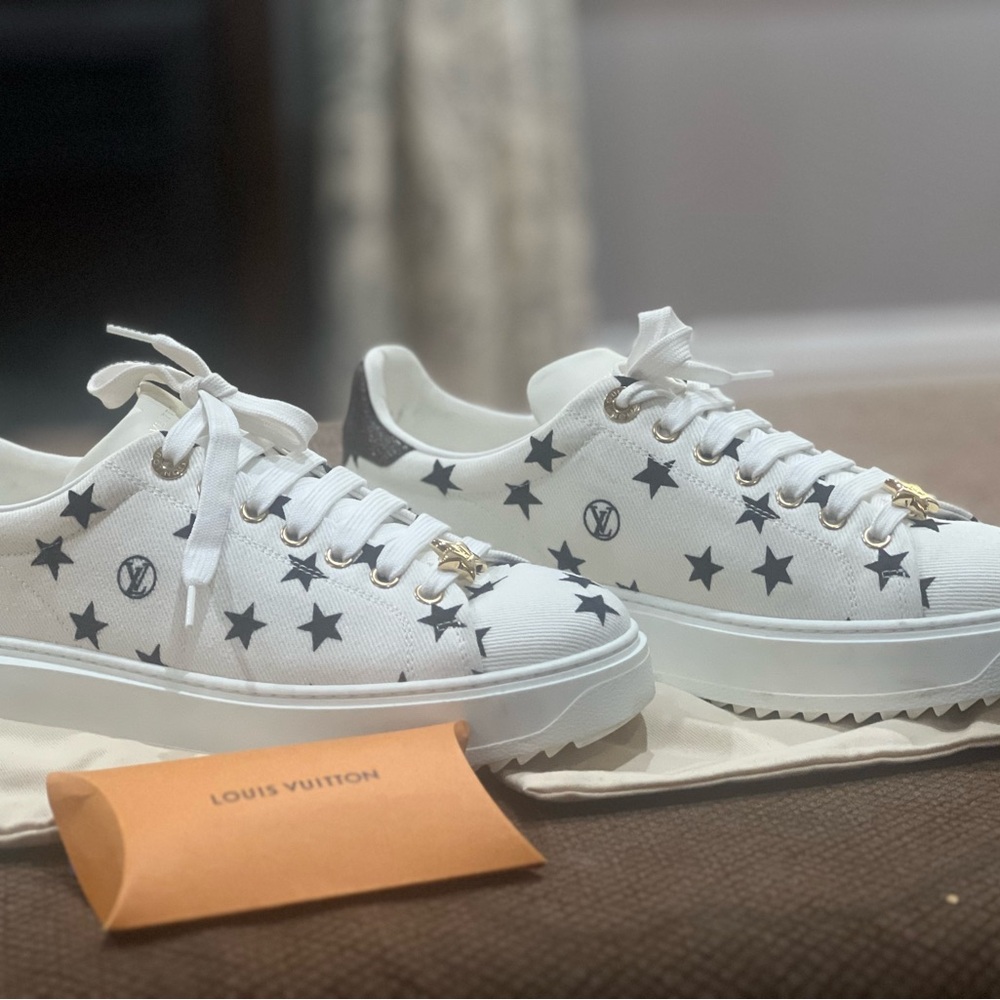 Louis Vuitton White Sneakers with Black Stars